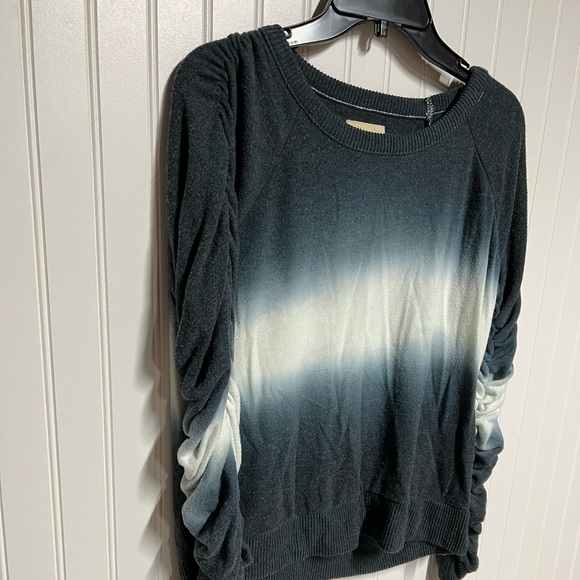 NWT Chaser Bliss Knit Shirred Long Sleeve Raglan Pullover Medium Large M L - Picture 5 of 7